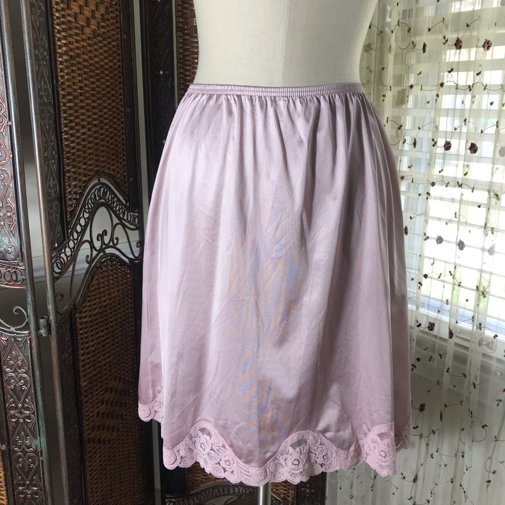 Vintage Vanity Fair Lavender Half Slip with Lace Hem